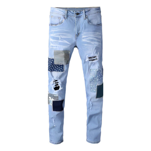 The Blaine Patchwork Destroyer Jeans MORUANCLE Men's Clothes Store 30 