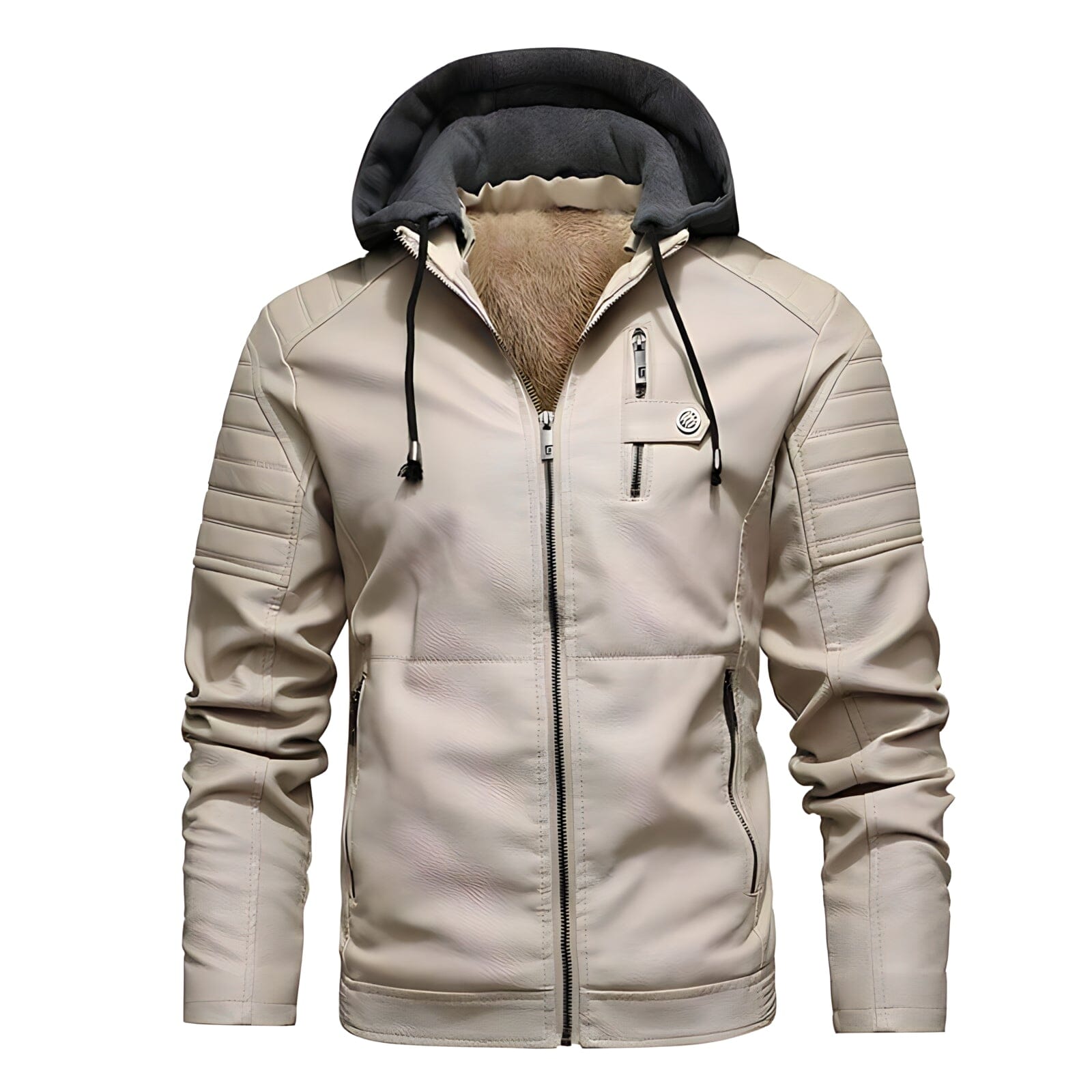 The Mountaineer Faux Leather Hooded Biker Jacket - Multiple Colors