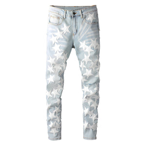 The Hollywood Patchwork Denim Jeans - White