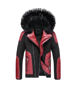 The Sabertooth Faux Fur Winter Biker Jacket - Multiple Colors Street Knights Men Store Red S 