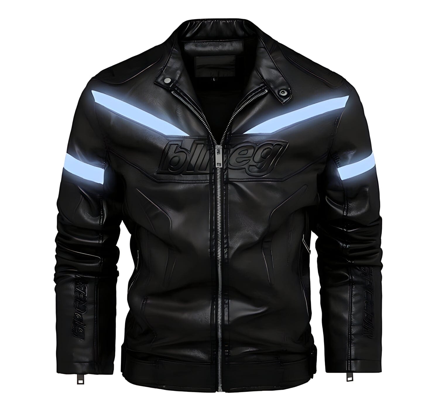 The Tron Faux Leather Biker Jacket - Multiple Colors Well Worn Black XS 