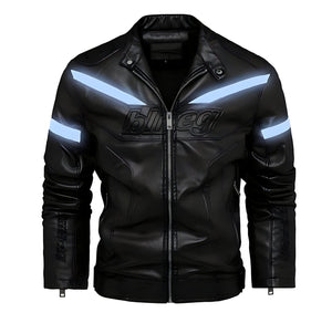 The Tron Faux Leather Biker Jacket - Multiple Colors Well Worn Black XS 