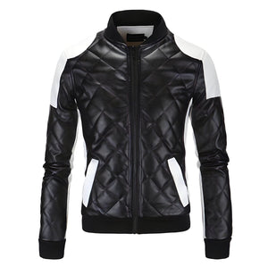 The Anton Quilted Faux Leather Moto Biker Jacket - Black