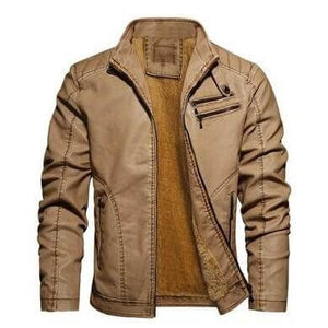The Navigator Faux Leather Jacket - Multiple Colors Wholesale HID Khaki S 