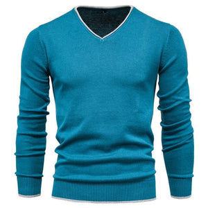 The Sterling V-neck Slim Fit Pullover Sweater - Multiple Colors Shop5798684 Store Turquoise L 