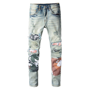 The Outsider Distressed Patchwork Denim Jeans
